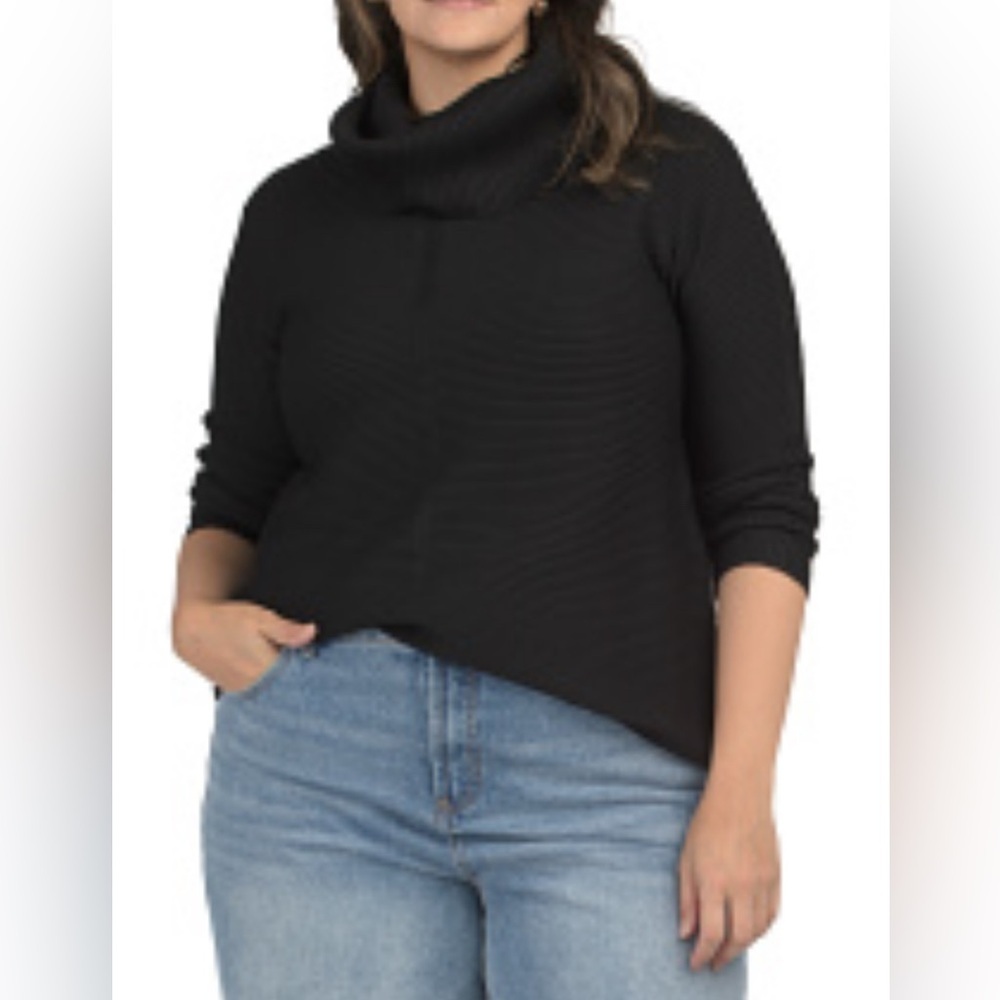 Jane and Delancey Black Cowl Neck Sweater